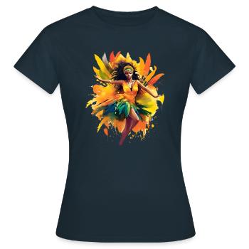 Le carnaval de Rio de Janeiro est largement connu - T-shirt Femme - marine - Devant - AI Model Female 172 dark (172cm)