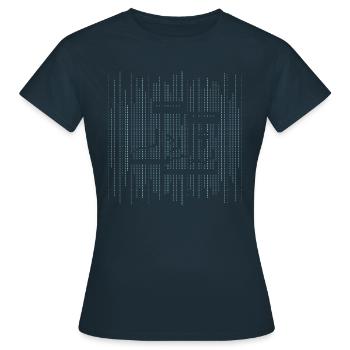 Bottes dans la nature agriculteur ASCII - T-shirt Femme - marine - Devant - AI Model Female 172 dark (172cm)