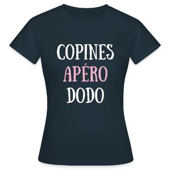 copines apero dodo humour copine femme drole - T-shirt Femme - marine - Devant - AI Model Female 172 dark (172cm)