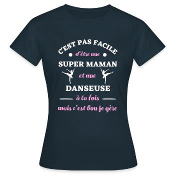 maman danseuse humour danse femme cadeau drole - T-shirt Femme - marine - Devant - AI Model Female 172 dark (172cm)