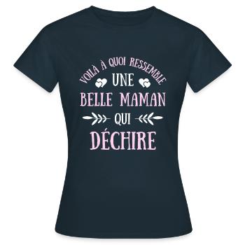 belle maman qui déchire humour belle mère cadeau - T-shirt Femme - marine - Devant - AI Model Female 172 dark (172cm)