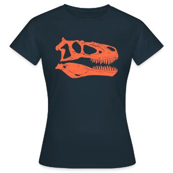 Crâne fossile de Daspletosaurus - T-shirt Femme - marine - Devant - AI Model Female 172 dark (172cm)