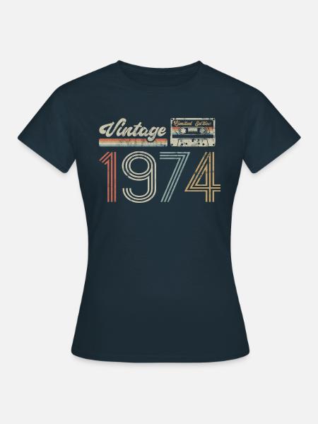 Limited Edition Vintage 1974 Geburtstag Geschenk - Frauen T-Shirt - Navy
