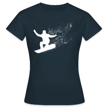 Snowboard, Halfpipe, Wintersport, Skiurlaub - Frauen T-Shirt - Navy - Vorne - AI Model Female 172 dark (172cm)