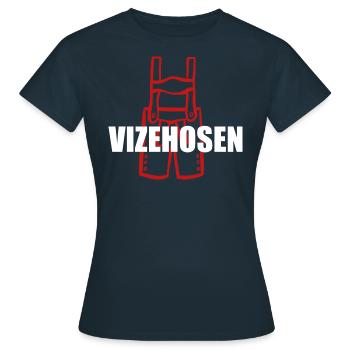 Vizehosen - Leverkusen - Deutscher Meister 2024 - Frauen T-Shirt - Navy - Vorne - AI Model Female 172 dark (172cm)