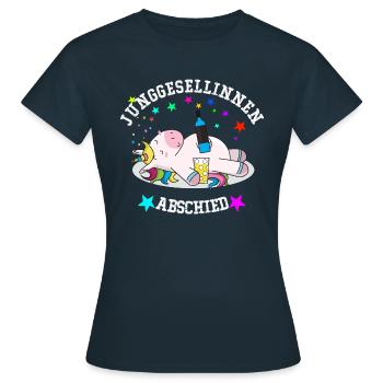 Einhorn junggesellinnenabschied Shirt - Frauen T-Shirt - Navy - Vorne - AI Model Female 172 dark (172cm)