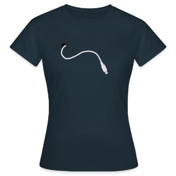 iPhone Kabel - Frauen T-Shirt - Navy - Vorne - AI Model Female 172 dark (172cm)