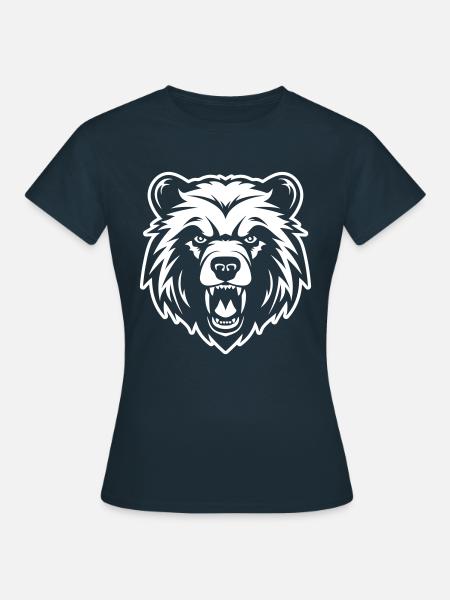 Bär Kopf - Frauen T-Shirt - Navy