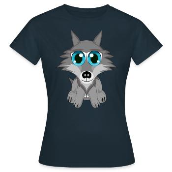 Mignon bébé loup - T-shirt Femme - marine - Devant - AI Model Female 172 dark (172cm)