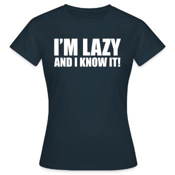 Lazy - T-shirt Femme - marine - Devant - AI Model Female 172 dark (172cm)