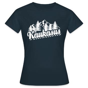 Kaukasus - Wald und Berge Wandern Erholung - Frauen T-Shirt - Navy - Vorne - AI Model Female 172 dark (172cm)