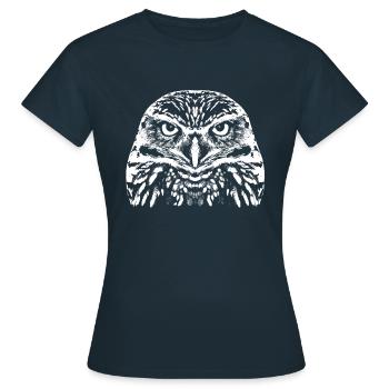 Der Kauz / Die Eule / Portrait - Frauen T-Shirt - Navy - Vorne - AI Model Female 172 dark (172cm)