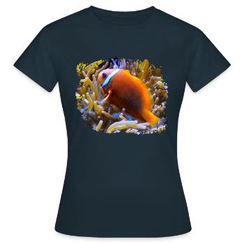 Die bunten Clownfische leben an Korallenriffen - Frauen T-Shirt - Navy - Vorne - AI Model Female 172 dark (172cm)