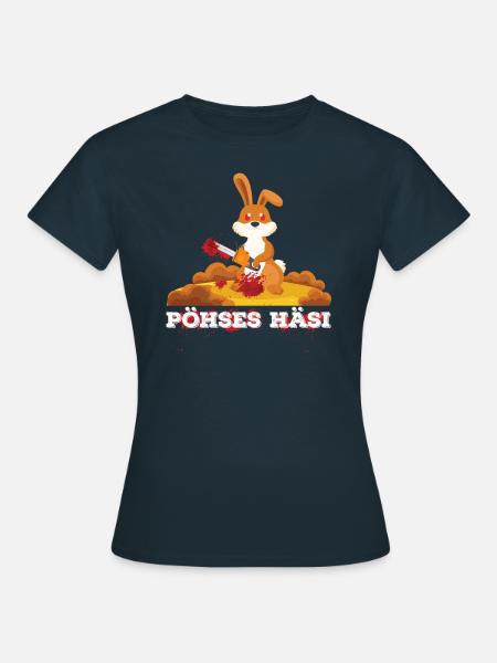 PÖHSES HÄSI - Frauen T-Shirt - Navy