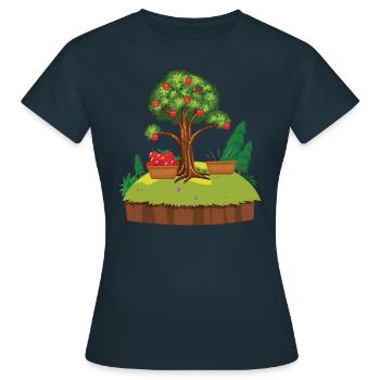 Der Apfelbaum - Frauen T-Shirt - Navy - Vorne - AI Model Female 172 dark (172cm)