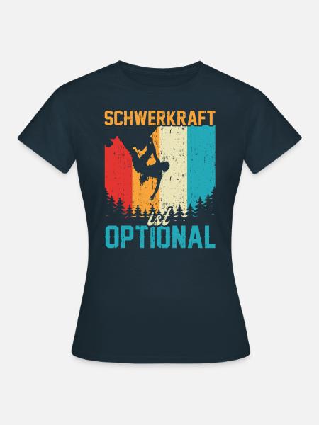 Bouldern Kletterhallen Klettern Humor Boulderer - Frauen T-Shirt - Navy