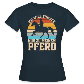 Reitsport Pferde Reitsport Pferdeliebhaber - Frauen T-Shirt - Navy - Vorne - AI Model Female 172 dark (172cm)