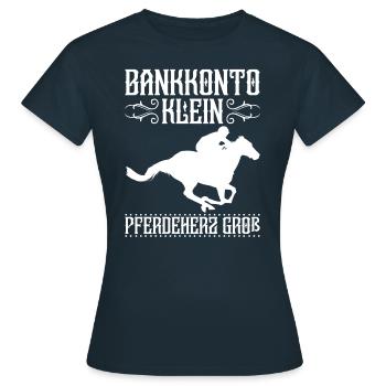 Pferde Reiten Reiterhof Pferdeliebhaber - Frauen T-Shirt - Navy - Vorne - AI Model Female 172 dark (172cm)