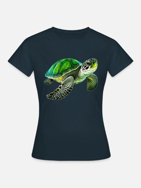 Grüne Meeresschildkröten sind eindrucksvolle Tiere - Frauen T-Shirt - Navy