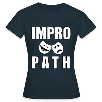 Impro path, cadeau fun theatre improvisation - T-shirt Femme - marine - Devant - AI Model Female 172 dark (172cm)