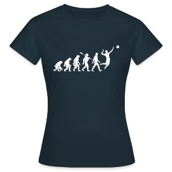 Evolution - Volleyball - Volleyballer - Frauen T-Shirt - Navy - Vorne - AI Model Female 172 dark (172cm)