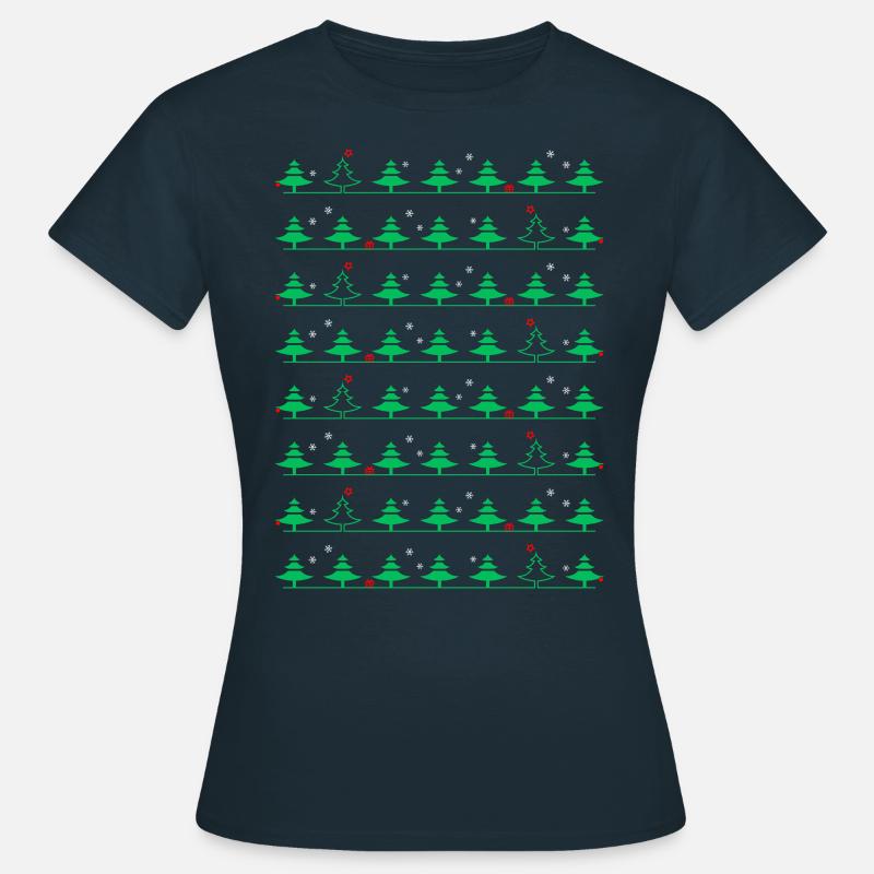 Christmas tree Christmas tree pattern Christmas - Women's T-Shirt - navy