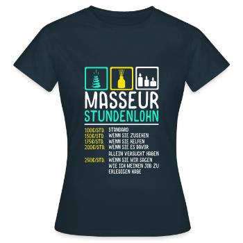 Masseur Salaire horaire - T-shirt Femme - marine - Devant - AI Model Female 172 dark (172cm)