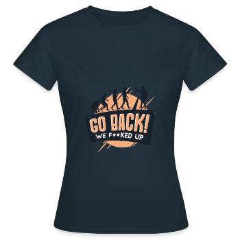back - Women's T-Shirt - navy - Front - AI Model Female 172 dark (172cm)
