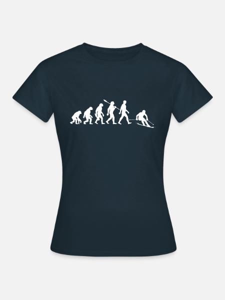 Evolution Ski - Skifahrer - Wintersport - Frauen T-Shirt - Navy