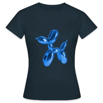 Ballon Blau Hund | Hundeliebhaber Hundebesitzer - Frauen T-Shirt - Navy - Vorne - AI Model Female 172 dark (172cm)