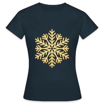 Flocon d’or Flocon d’or de flocon de neige doré - T-shirt Femme - marine - Devant - AI Model Female 172 dark (172cm)