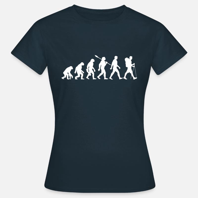 Evolution - Wandern - Wanderer - Trekking - Frauen T-Shirt - Navy