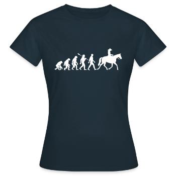 Evolution - Équitation - Équitation Western - T-shirt Femme - marine - Devant - AI Model Female 172 dark (172cm)