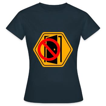 Tuer schliessen bitte | Tür schließen bitte - Frauen T-Shirt - Navy - Vorne - AI Model Female 172 dark (172cm)