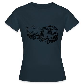 Muldenkipper 4 LKW Kipper Truck ciężarówka camion - Frauen T-Shirt - Navy - Vorne - AI Model Female 172 dark (172cm)