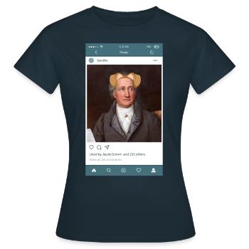 Cool Story "Geothe" - Women's T-Shirt - navy - Front - AI Model Female 172 dark (172cm)