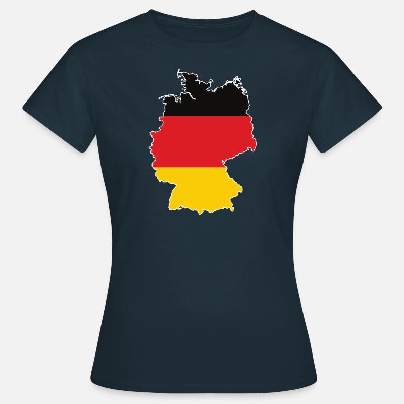 Map of Germany with flag inside - Women's T-Shirt - navy