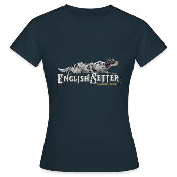 Englisch Setter kriechen - Frauen T-Shirt - Navy - Vorne - AI Model Female 172 dark (172cm)