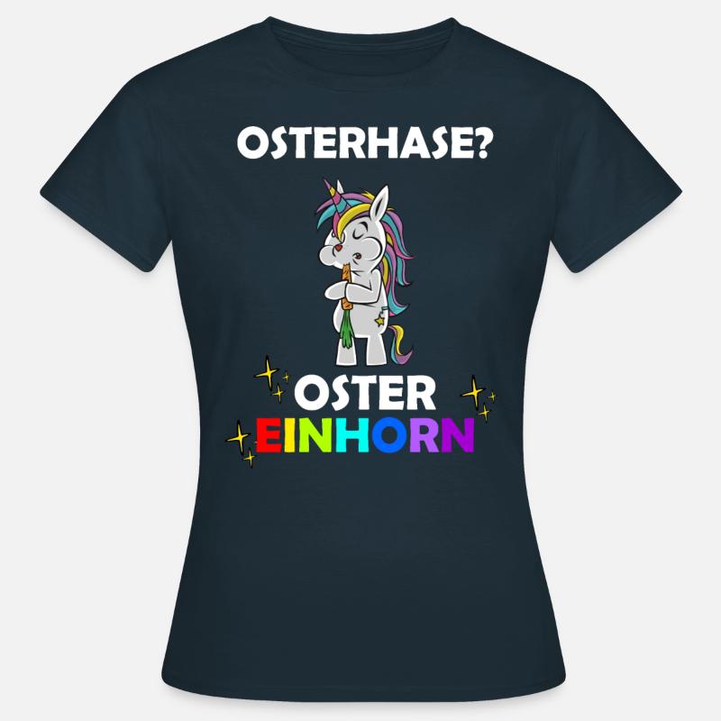 Osterhase oder Oster Einhorn - Frauen T-Shirt - Navy