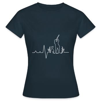 Jäger Jagen Jagd Herzschlag - Frauen T-Shirt - Navy - Vorne - AI Model Female 172 dark (172cm)