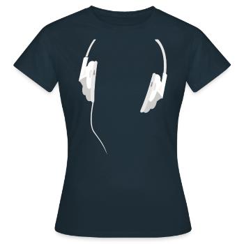 Headphone on Shirt - Frauen T-Shirt - Navy - Vorne - AI Model Female 172 dark (172cm)