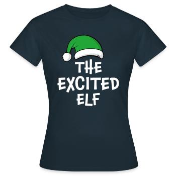 L’elfe excité - T-shirt Femme - marine - Devant - AI Model Female 172 dark (172cm)