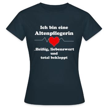 Belle infirmière gériatrique - T-shirt Femme - marine - Devant - AI Model Female 172 dark (172cm)