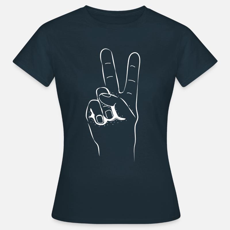 Mano della pace due dita - Maglietta da donna - navy