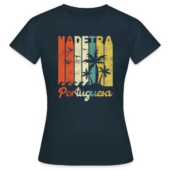 Retro Madère Portugal Vacances Île Vintage - T-shirt Femme - marine - Devant - AI Model Female 172 dark (172cm)