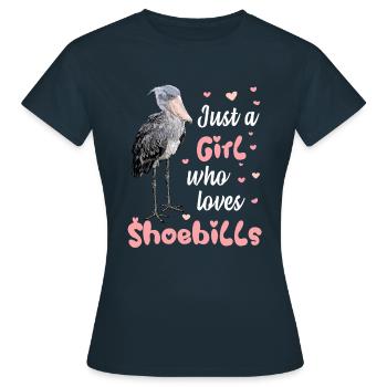 Bec-en-sabre Chère fille oiseau cigogne - T-shirt Femme - marine - Devant - AI Model Female 172 dark (172cm)