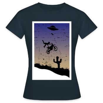 Cascade de motocross - T-shirt Femme - marine - Devant - AI Model Female 172 dark (172cm)