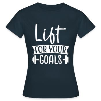 Lift pour vos objectifs - Citation fitness - T-shirt Femme - marine - Devant - AI Model Female 172 dark (172cm)
