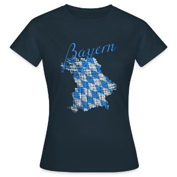 Bayern - Frauen T-Shirt - Navy - Vorne - AI Model Female 172 dark (172cm)