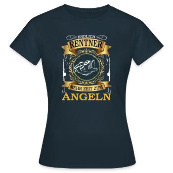 Rentner Angeln Rentenbeginn Hobby Angler Geschenk - Frauen T-Shirt - Navy - Vorne - AI Model Female 172 dark (172cm)